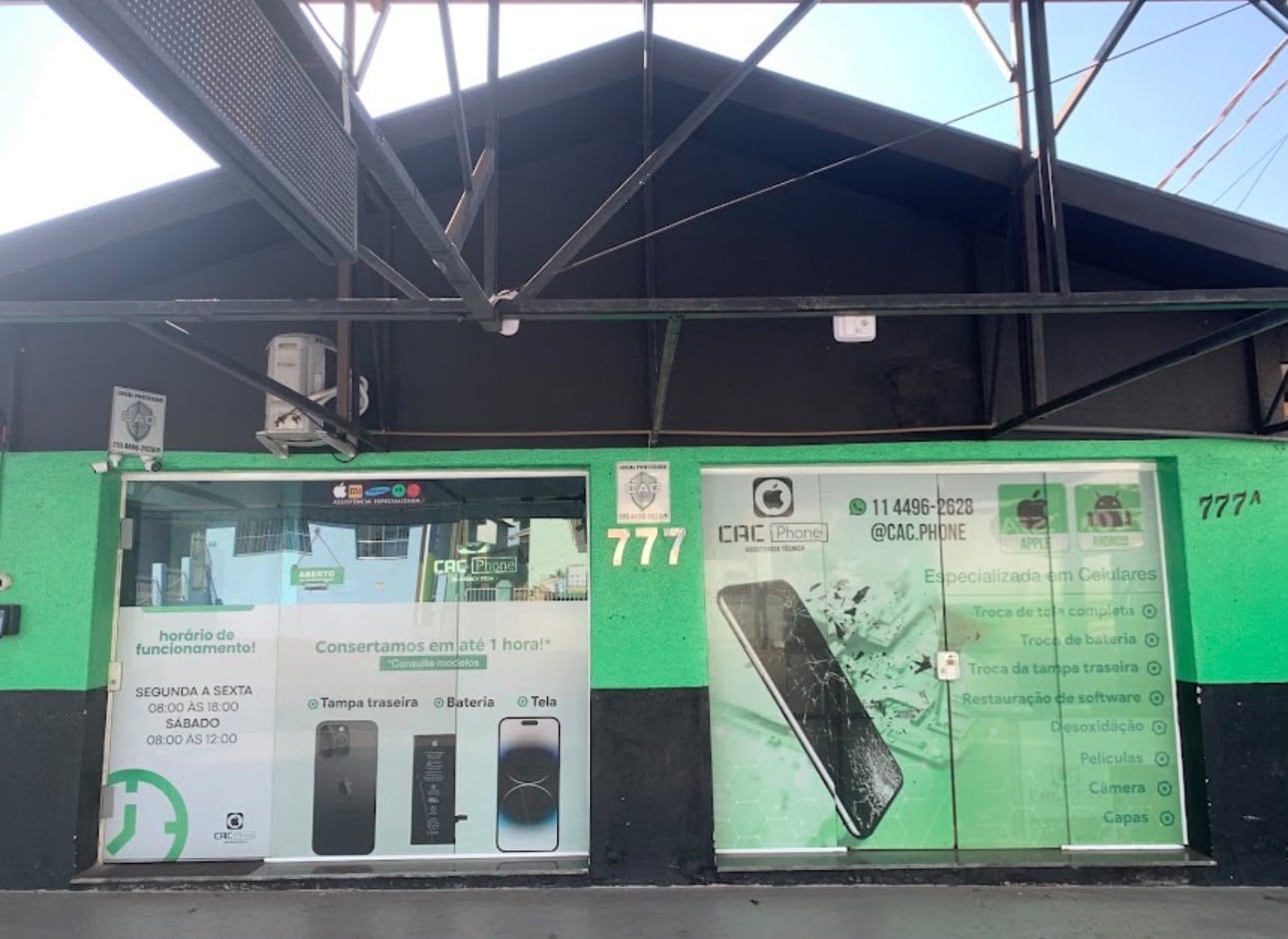 fachada da CAC Phone na Av. Brasil, Itupeva
